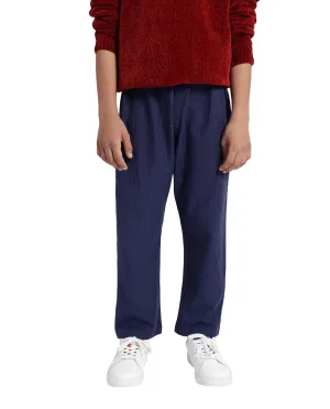 Rare Ones Kids Lomot Navy Cotton Solid Trackpant