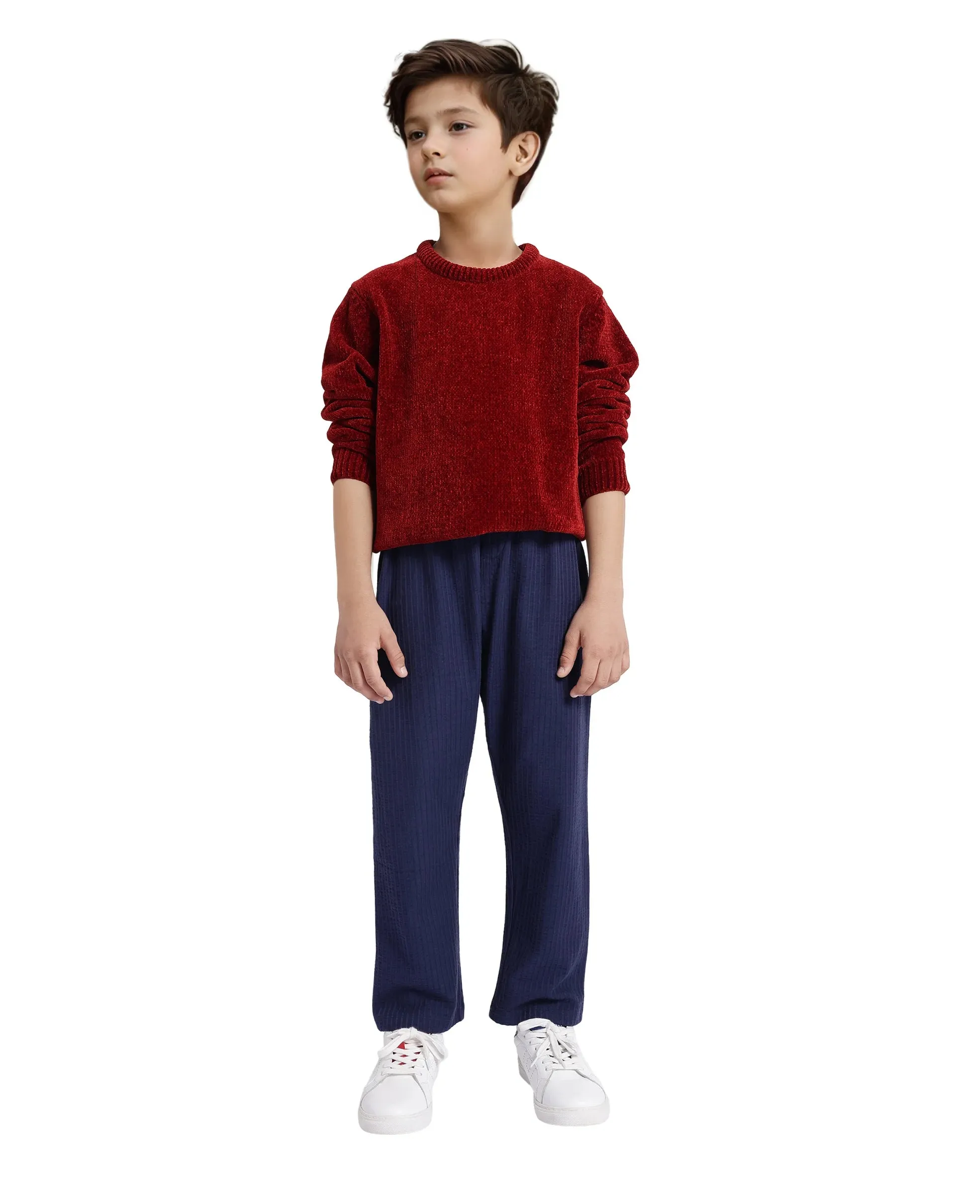 Rare Ones Kids Lomot Navy Cotton Solid Trackpant
