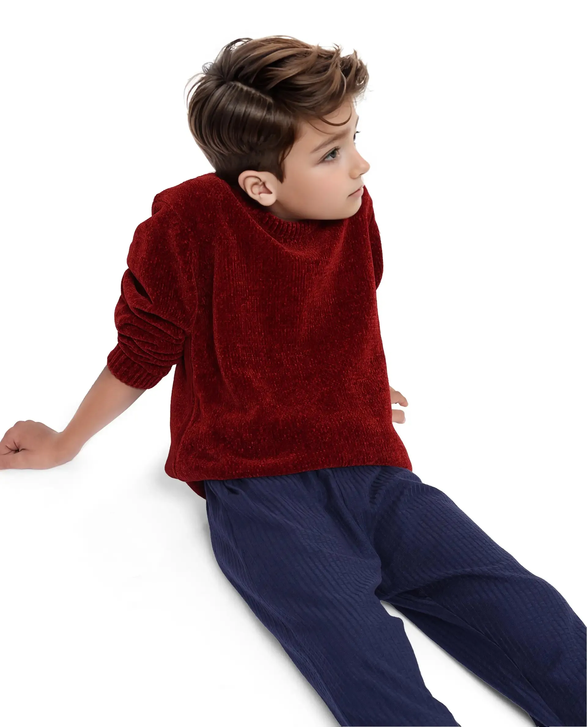 Rare Ones Kids Lomot Navy Cotton Solid Trackpant