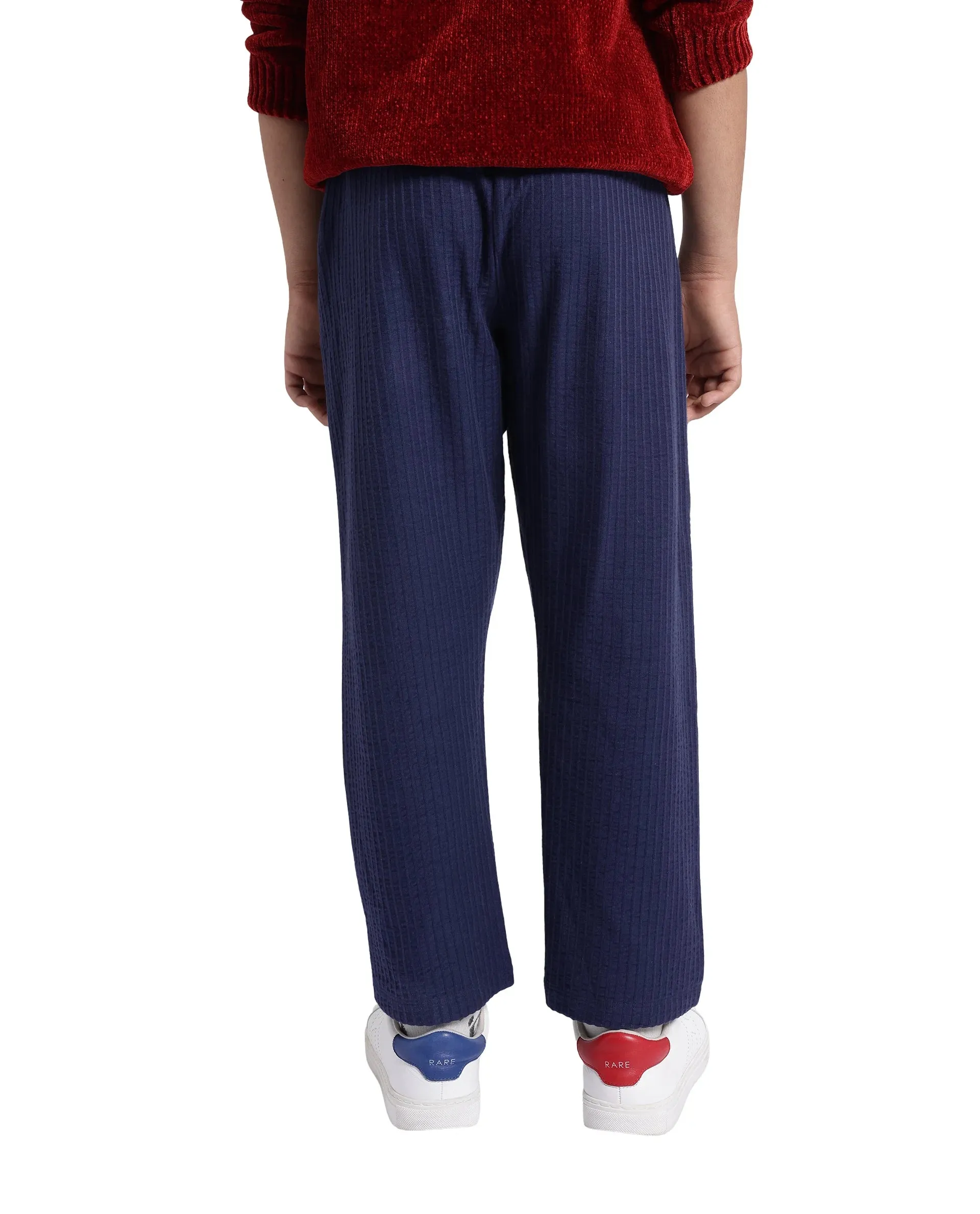 Rare Ones Kids Lomot Navy Cotton Solid Trackpant