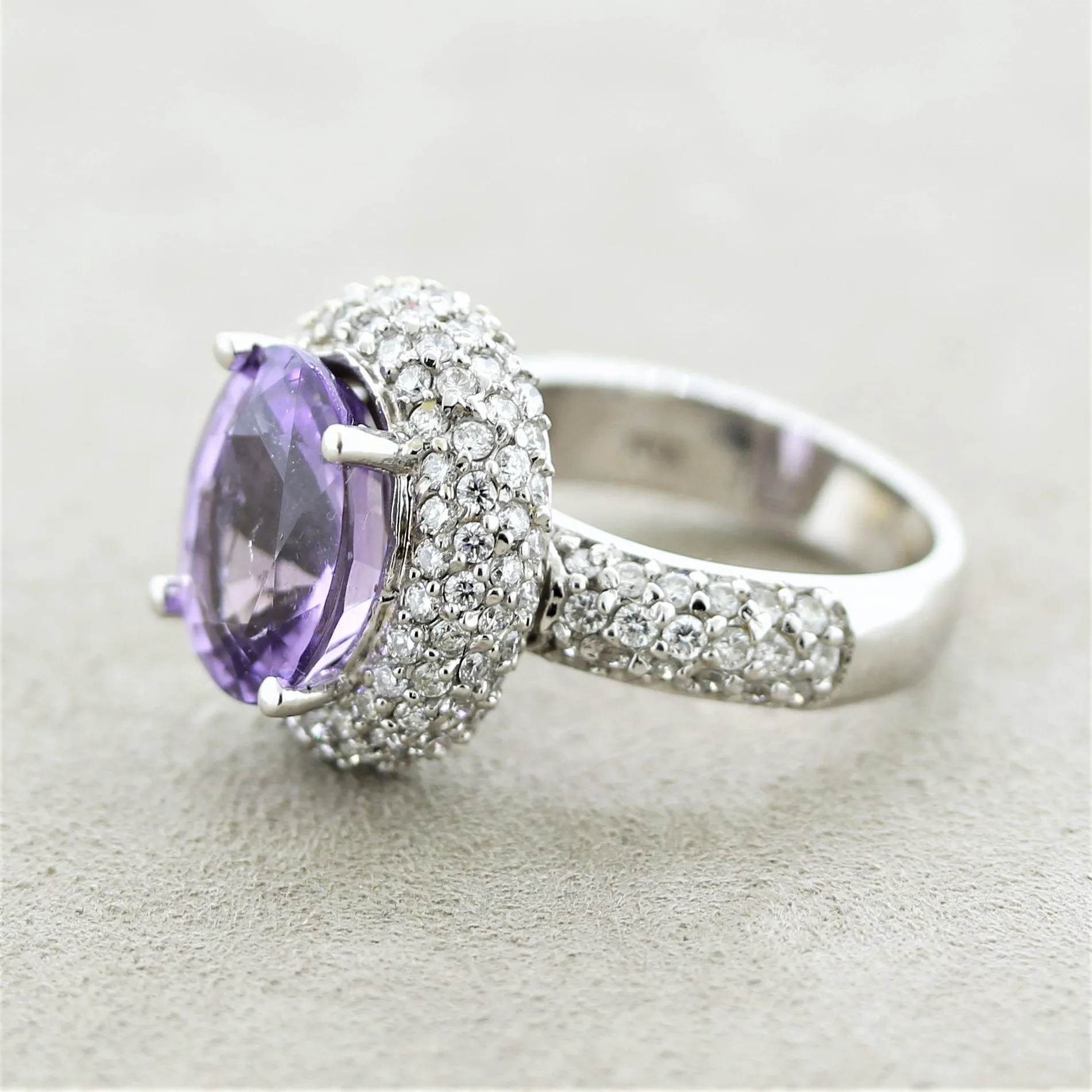 Rare Purple Paraiba Tourmaline Diamond Gold Ring