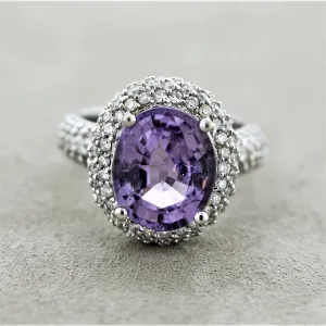 Rare Purple Paraiba Tourmaline Diamond Gold Ring