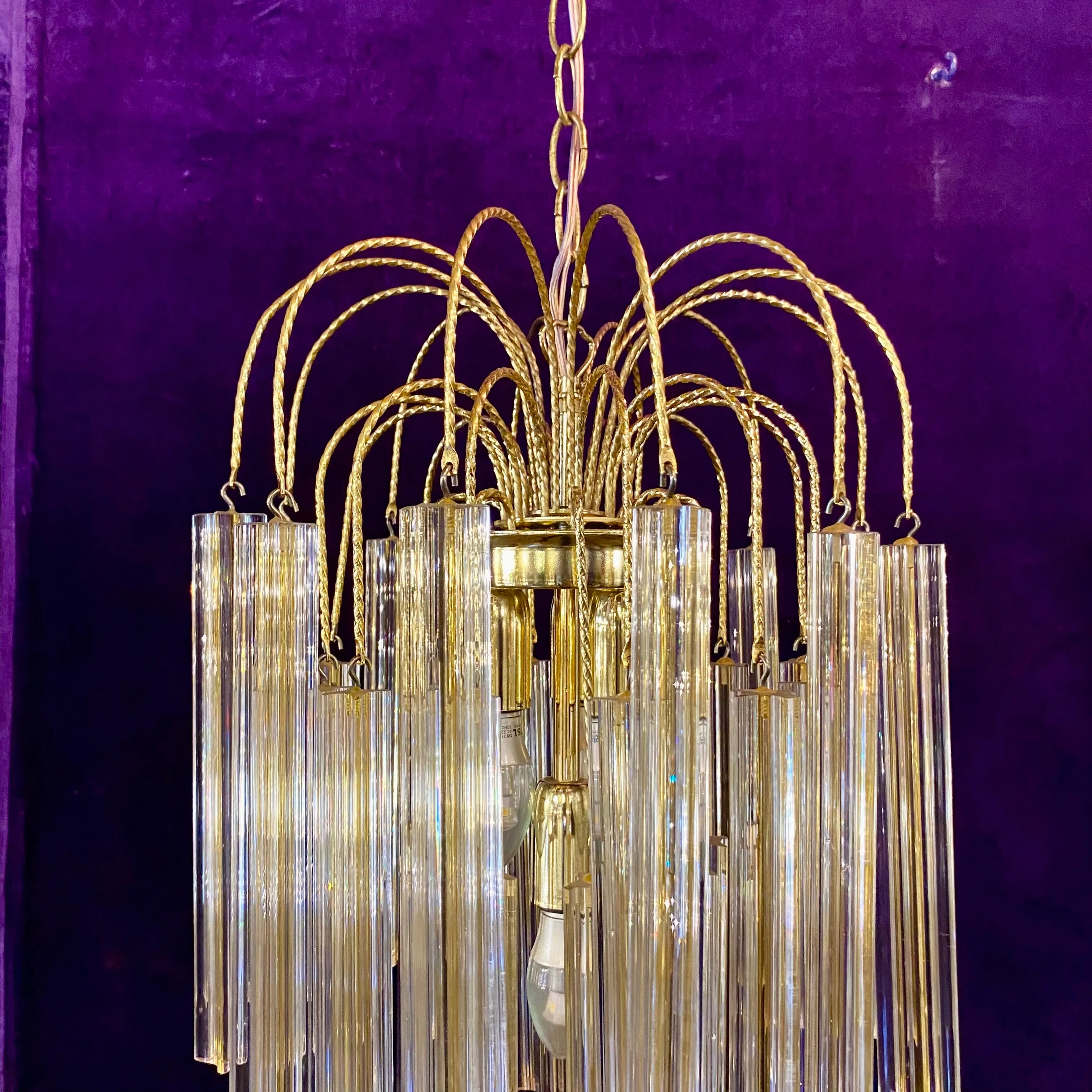 Rare Vintage Murano Glass Crystal Chandelier - SOLD