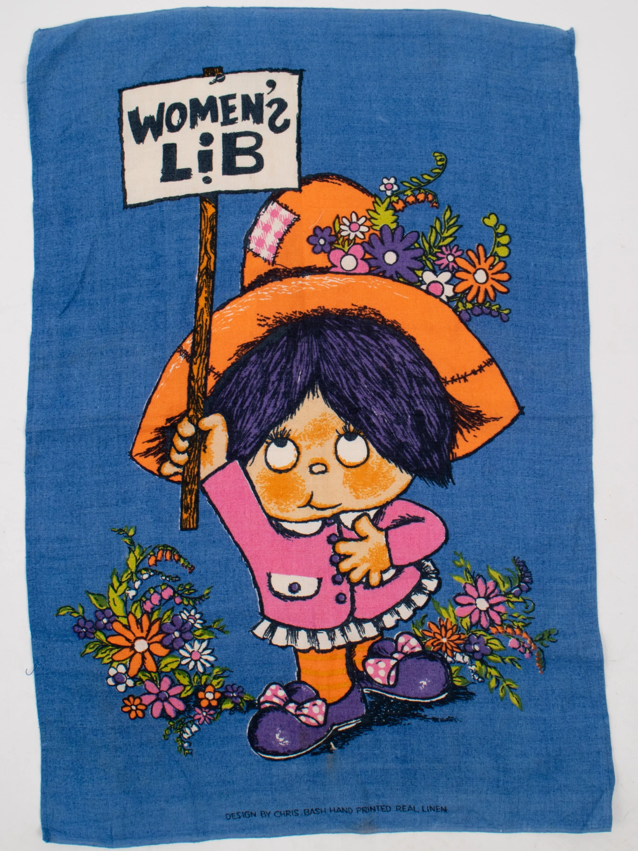 Rare 'Womens Lib' tea towel
