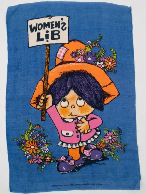 Rare 'Womens Lib' tea towel