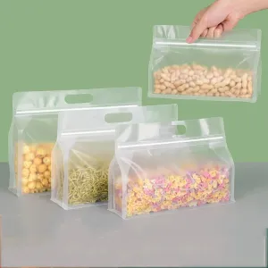 Reusable PEVA Food Bag Freezer Stand Up Food Storage Bag Silicone Bag Leakproof Top Kitchen Organizer BPA Free