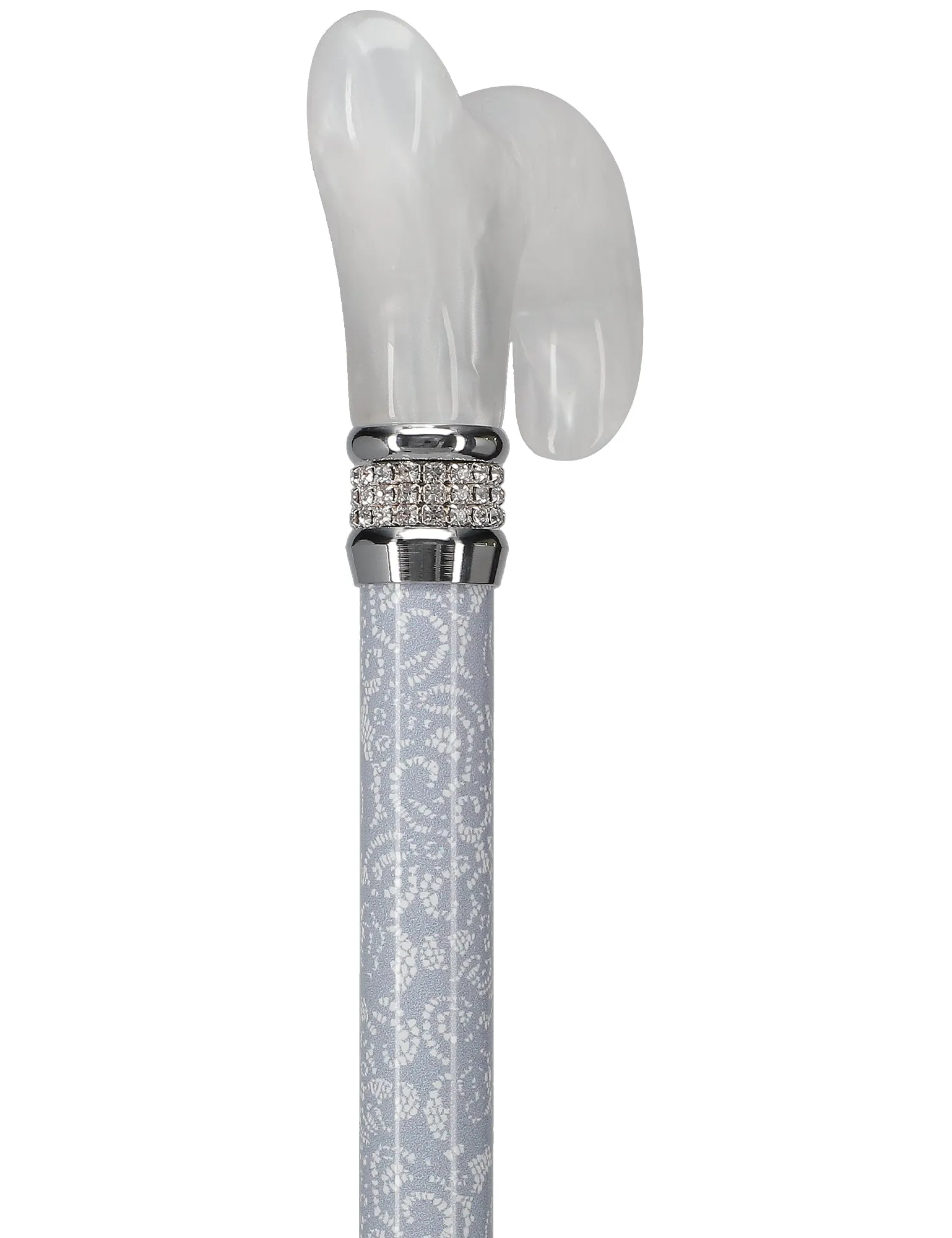 Rhinestone Designer Cane: Exquisite Pearlz Graceful Lace