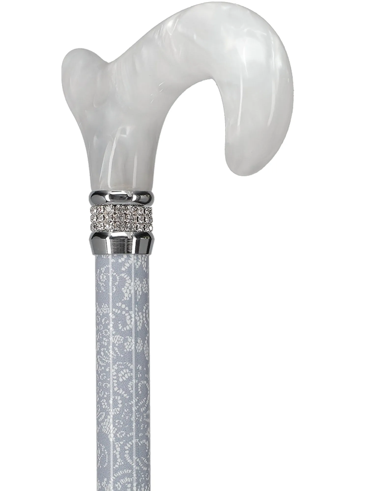 Rhinestone Designer Cane: Exquisite Pearlz Graceful Lace