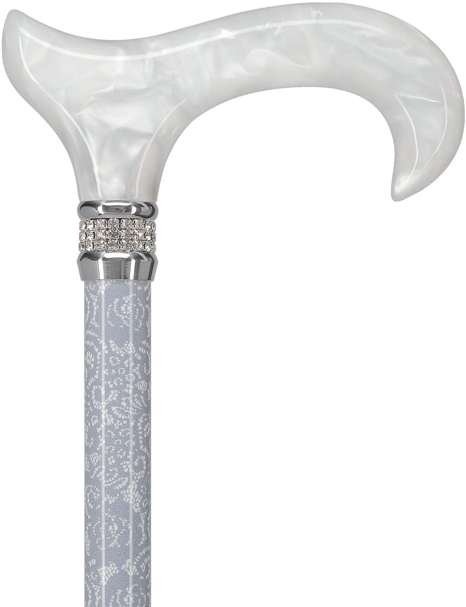 Rhinestone Designer Cane: Exquisite Pearlz Graceful Lace