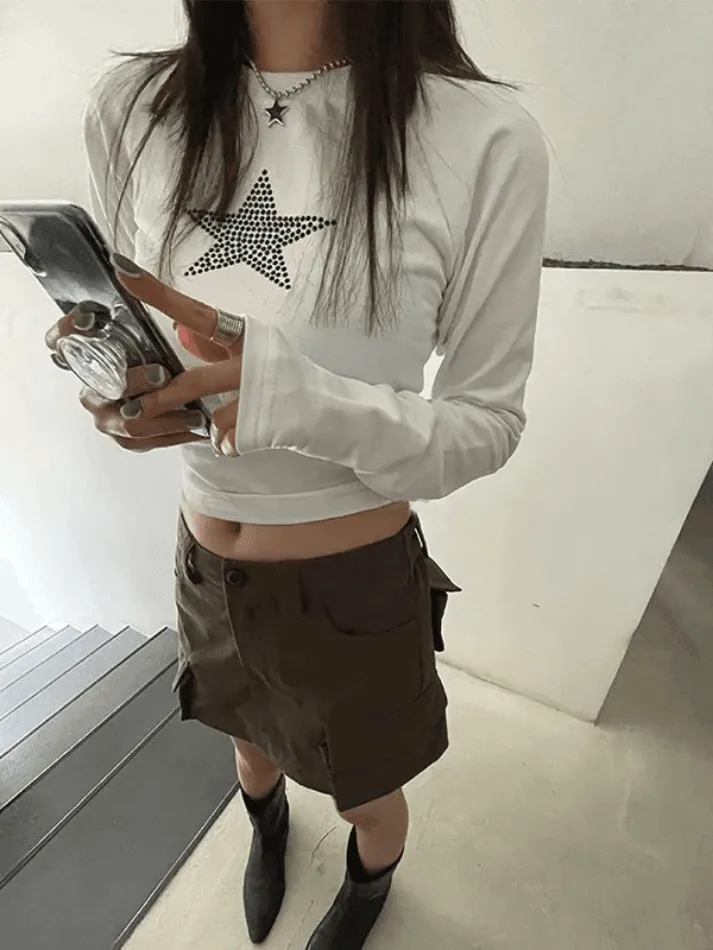 Rhinestone Star Graceful Pu Leather Belt