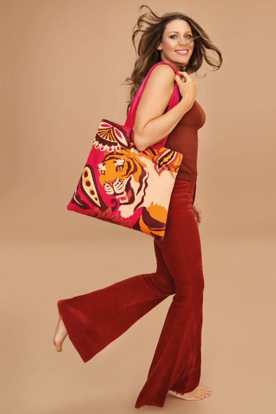 Roaring Tiger Velvet Tote Bag