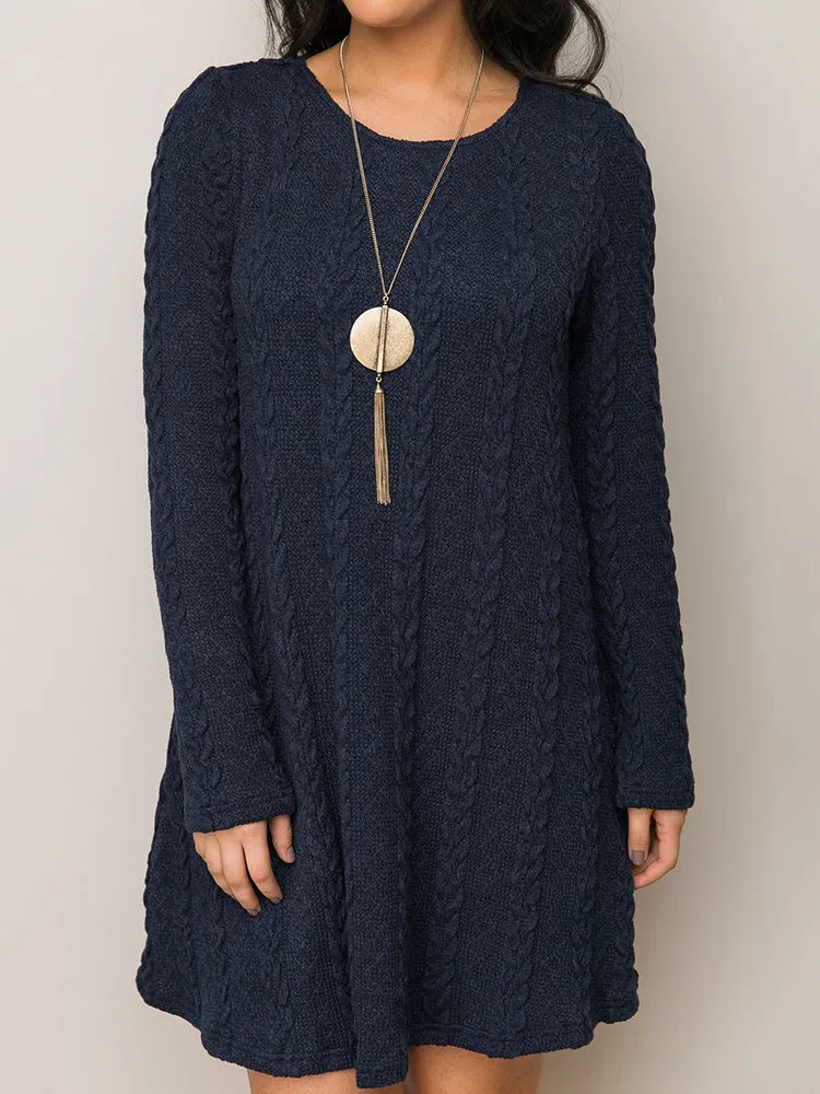 Round Neck Graceful Cut-Out Sweater