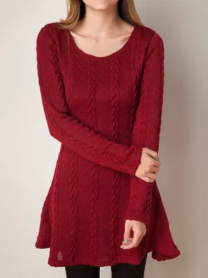 Round Neck Graceful Cut-Out Sweater