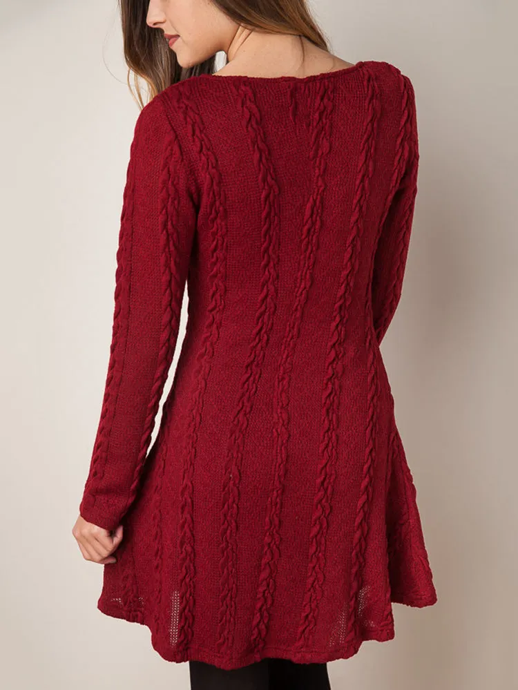 Round Neck Graceful Cut-Out Sweater