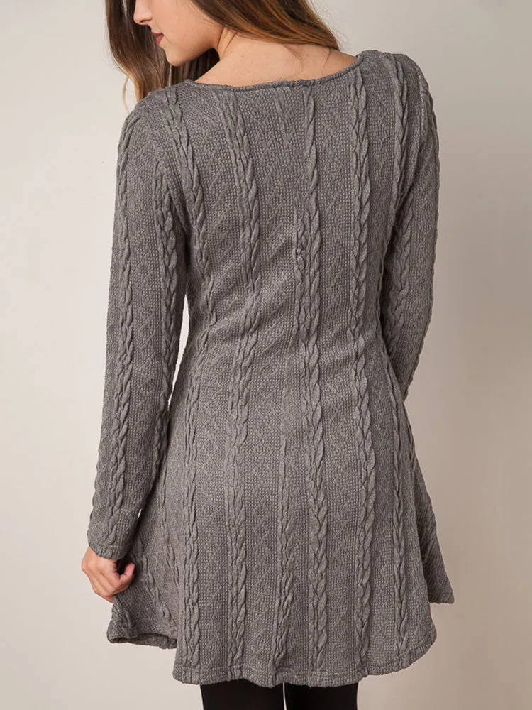 Round Neck Graceful Cut-Out Sweater