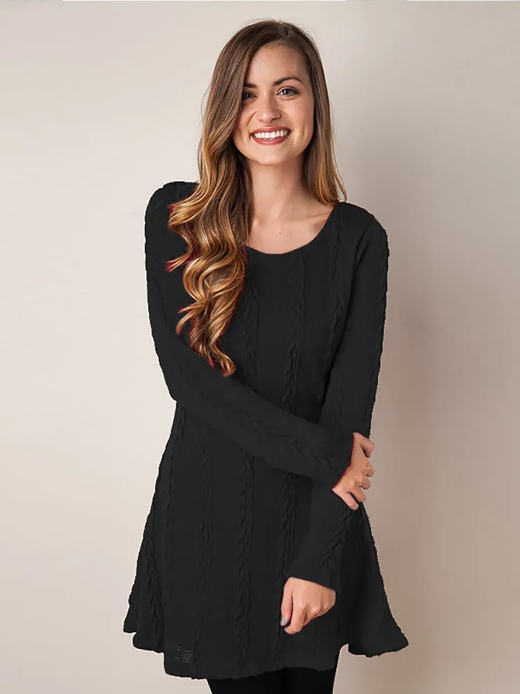 Round Neck Graceful Cut-Out Sweater