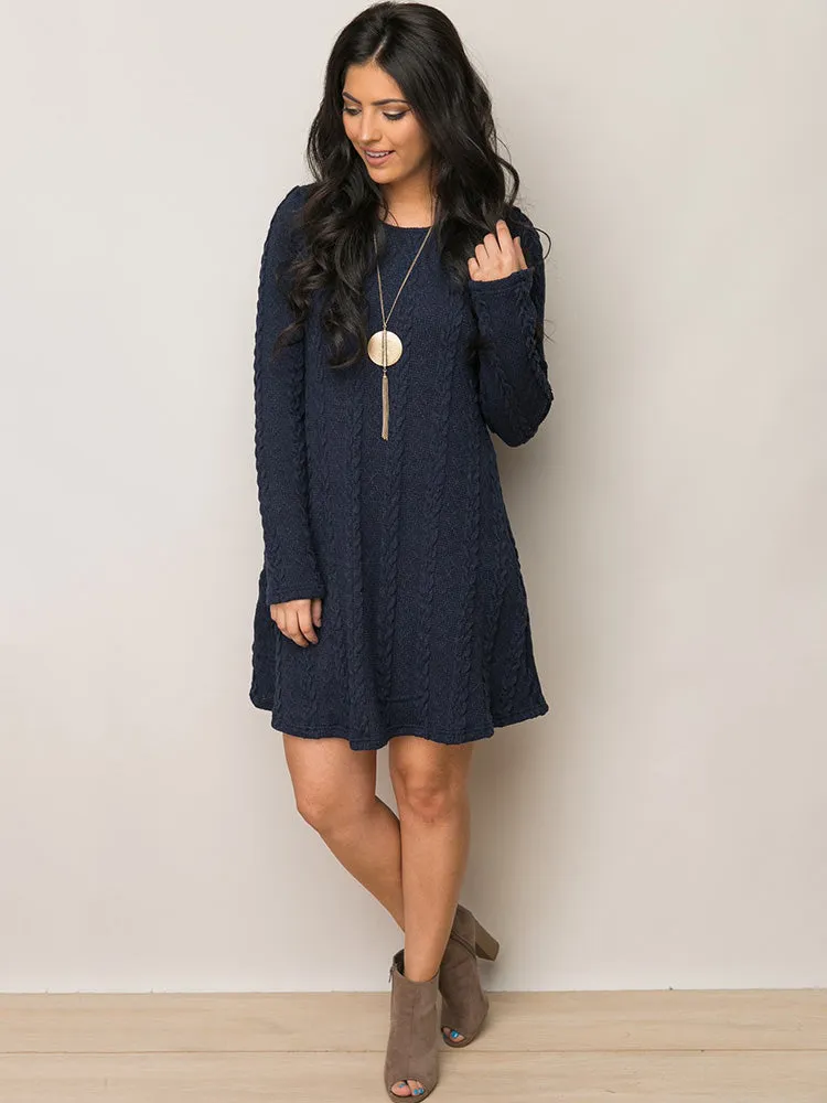 Round Neck Graceful Cut-Out Sweater