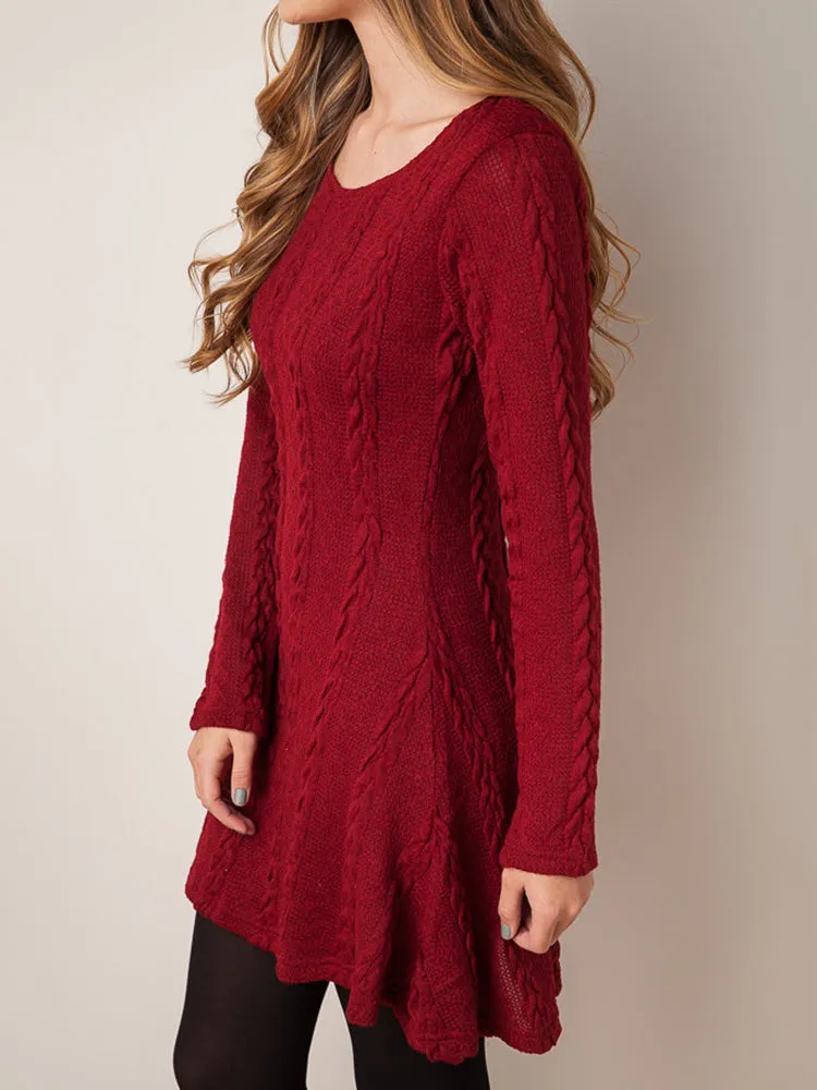 Round Neck Graceful Cut-Out Sweater
