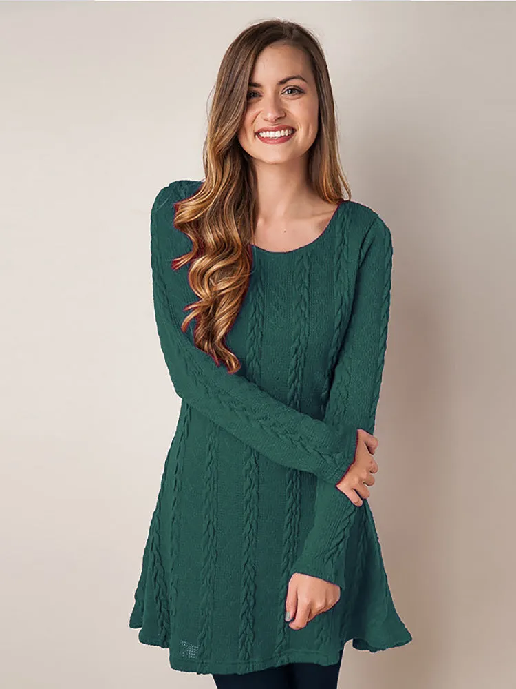 Round Neck Graceful Cut-Out Sweater
