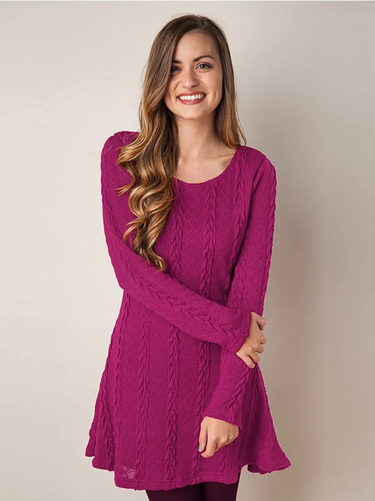 Round Neck Graceful Cut-Out Sweater