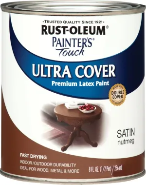 Rust-Oleum 240290 Enamel Paint, Water, Satin, Nutmeg, 0.5 pt, Can, 120 sq-ft Coverage Area :1/2PT: QUANTITY: 1