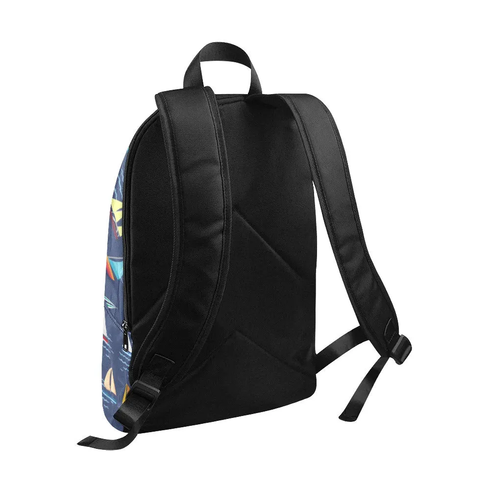 Sail Boat Fabric Backpack - Durable, Lightweight & Stylish for Him