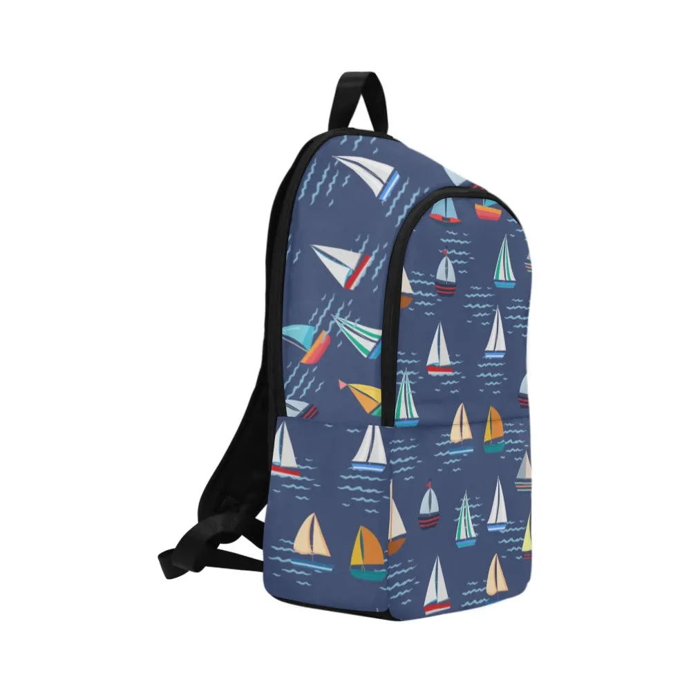 Sail Boat Fabric Backpack - Durable, Lightweight & Stylish for Him