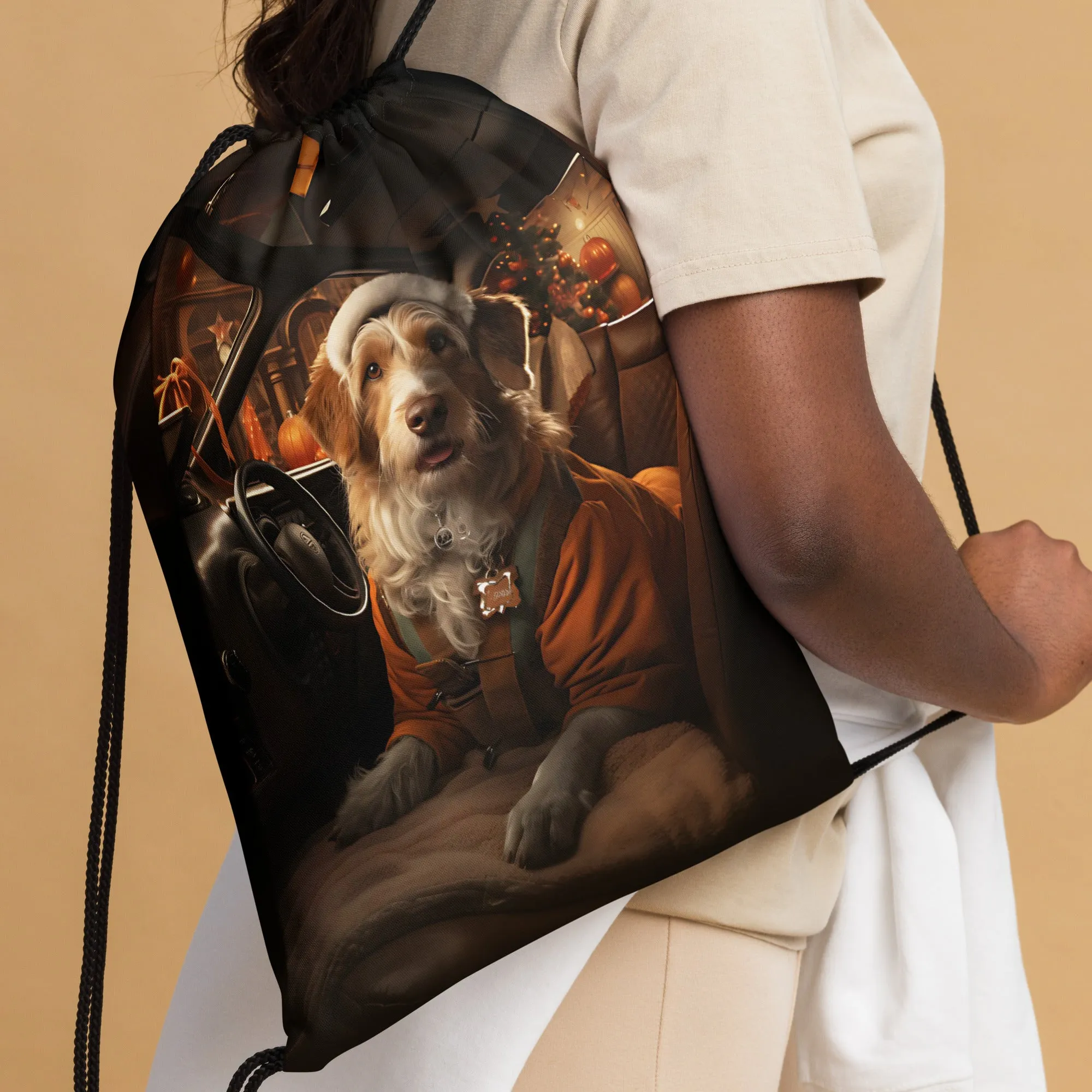 Santa Paws Drawstring bag