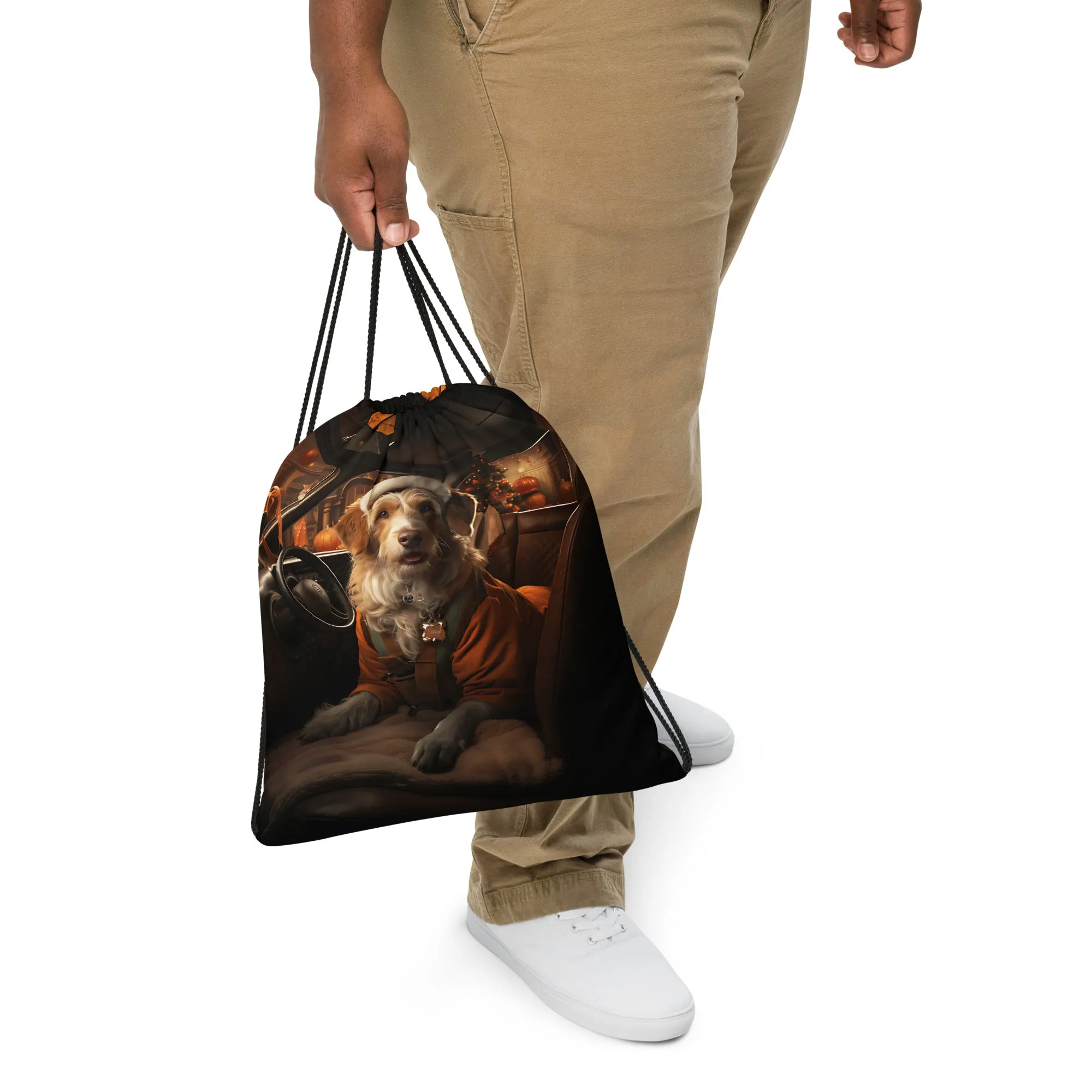 Santa Paws Drawstring bag