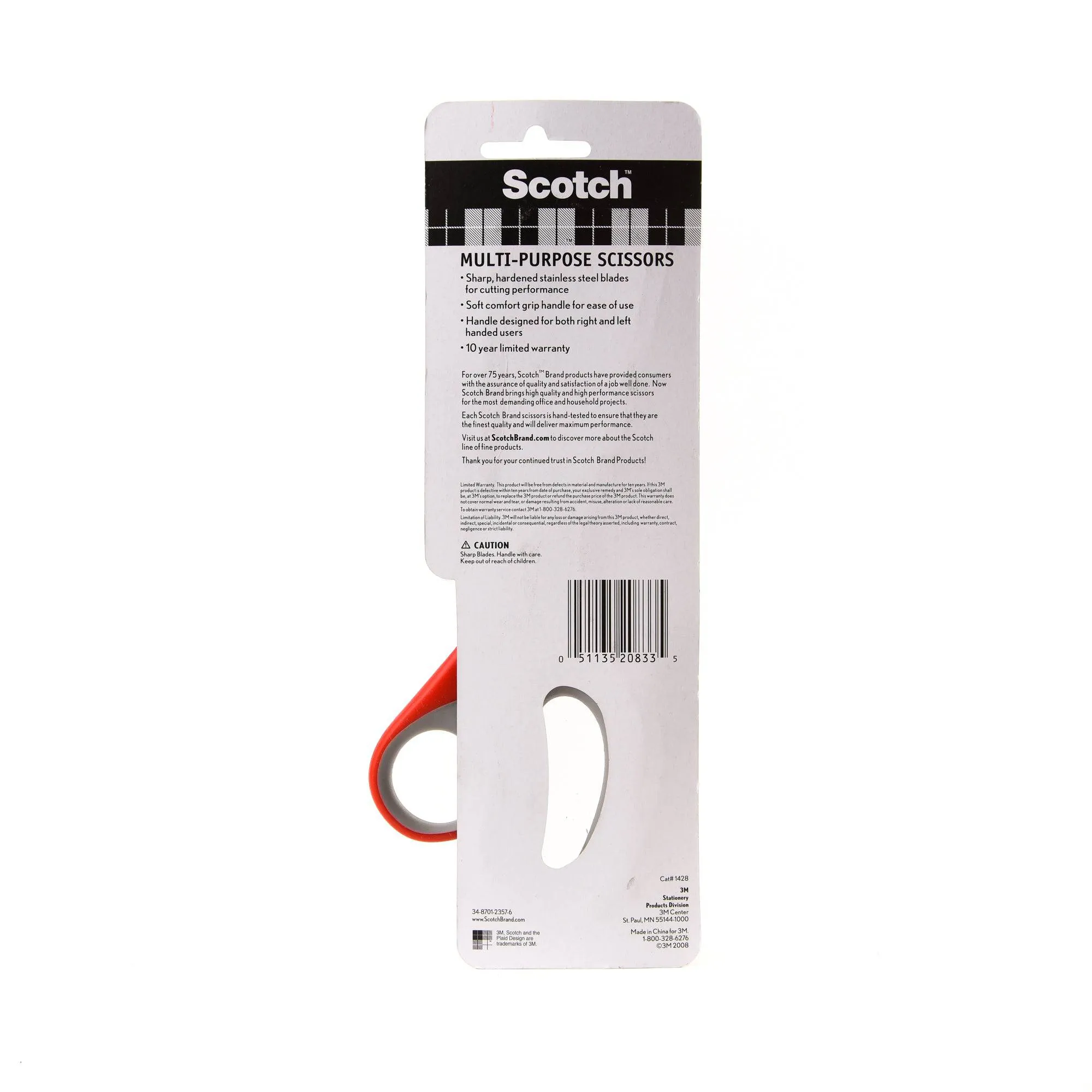 Scotch Multiporpose Scissors 1428. Stainless steel blade, 8 in (20cm)