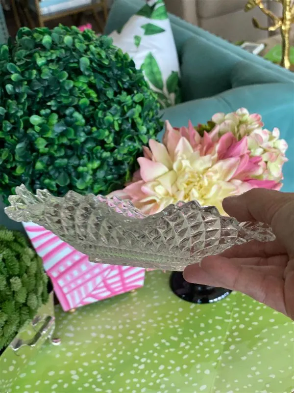 Set of 2 Crystal Cut Dishes