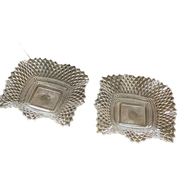 Set of 2 Crystal Cut Dishes