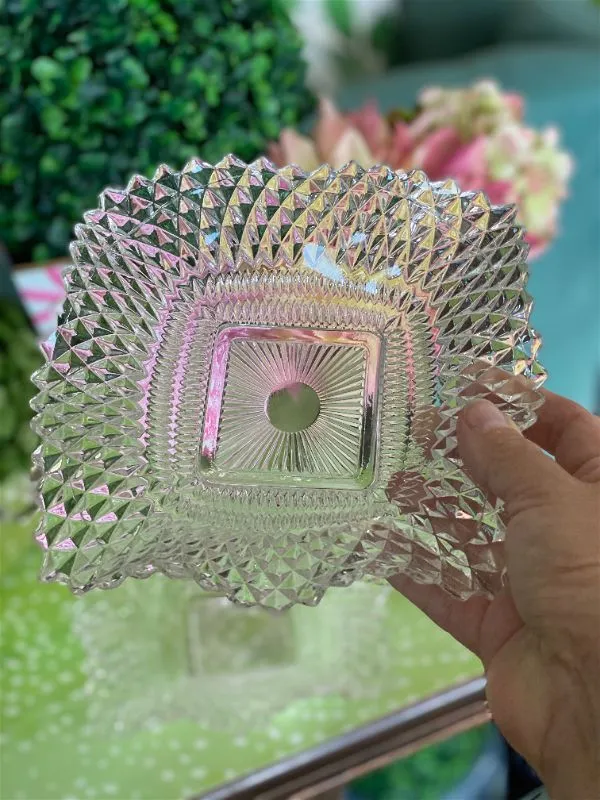 Set of 2 Crystal Cut Dishes