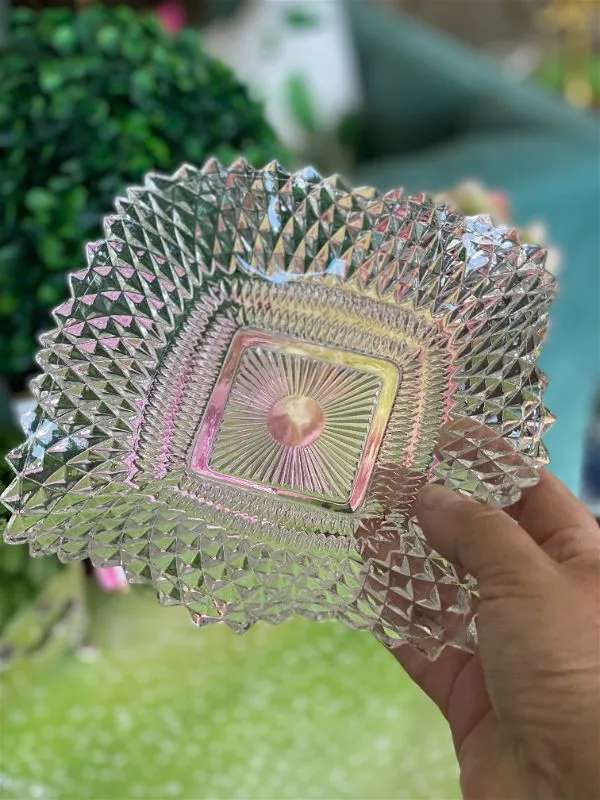 Set of 2 Crystal Cut Dishes