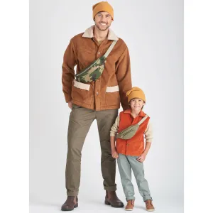 Simplicity pattern 9694 Boys' and Men's Jacket, Vest, Hat and Bag