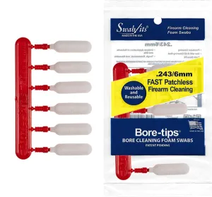 (Single Bag) .243cal/6mm Barrel Cleaning Bore-tips® by Swab-its®: Barrel Cleaning Swabs: 41-2431