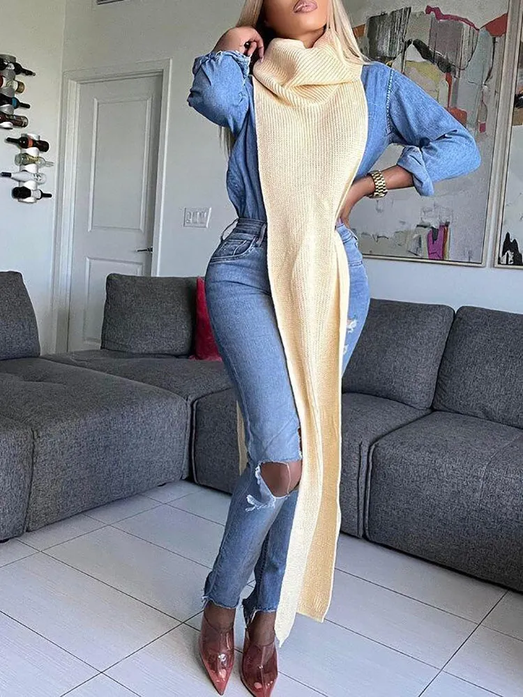Slit Tassel Graceful Flare Denim Jeans