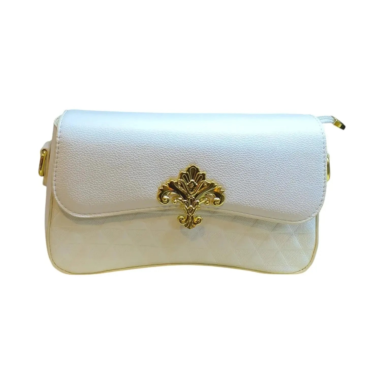 Small Leather Crossbody Bag with Gold Detailing