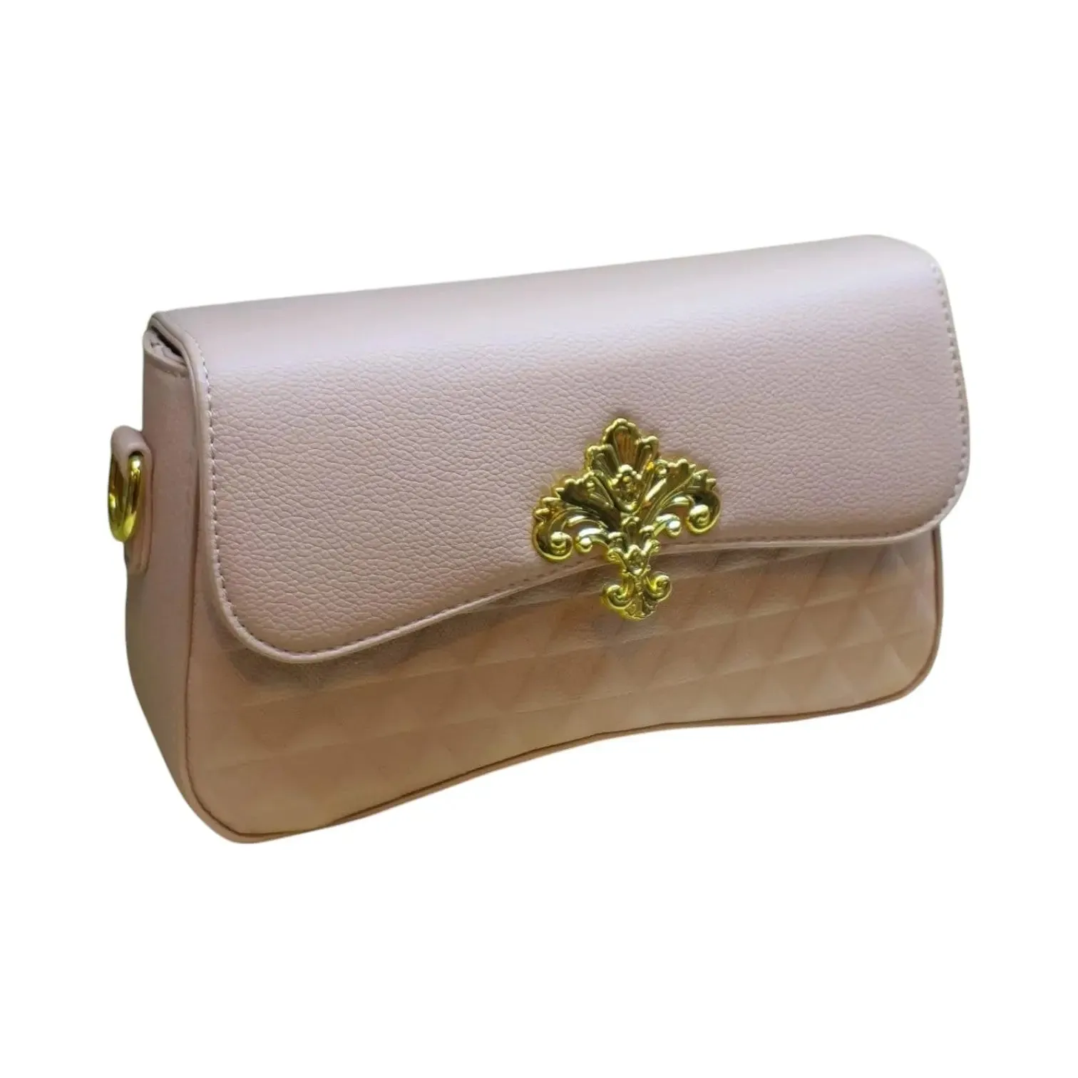 Small Leather Crossbody Bag with Gold Detailing