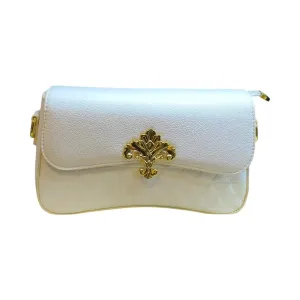 Small Leather Crossbody Bag with Gold Detailing