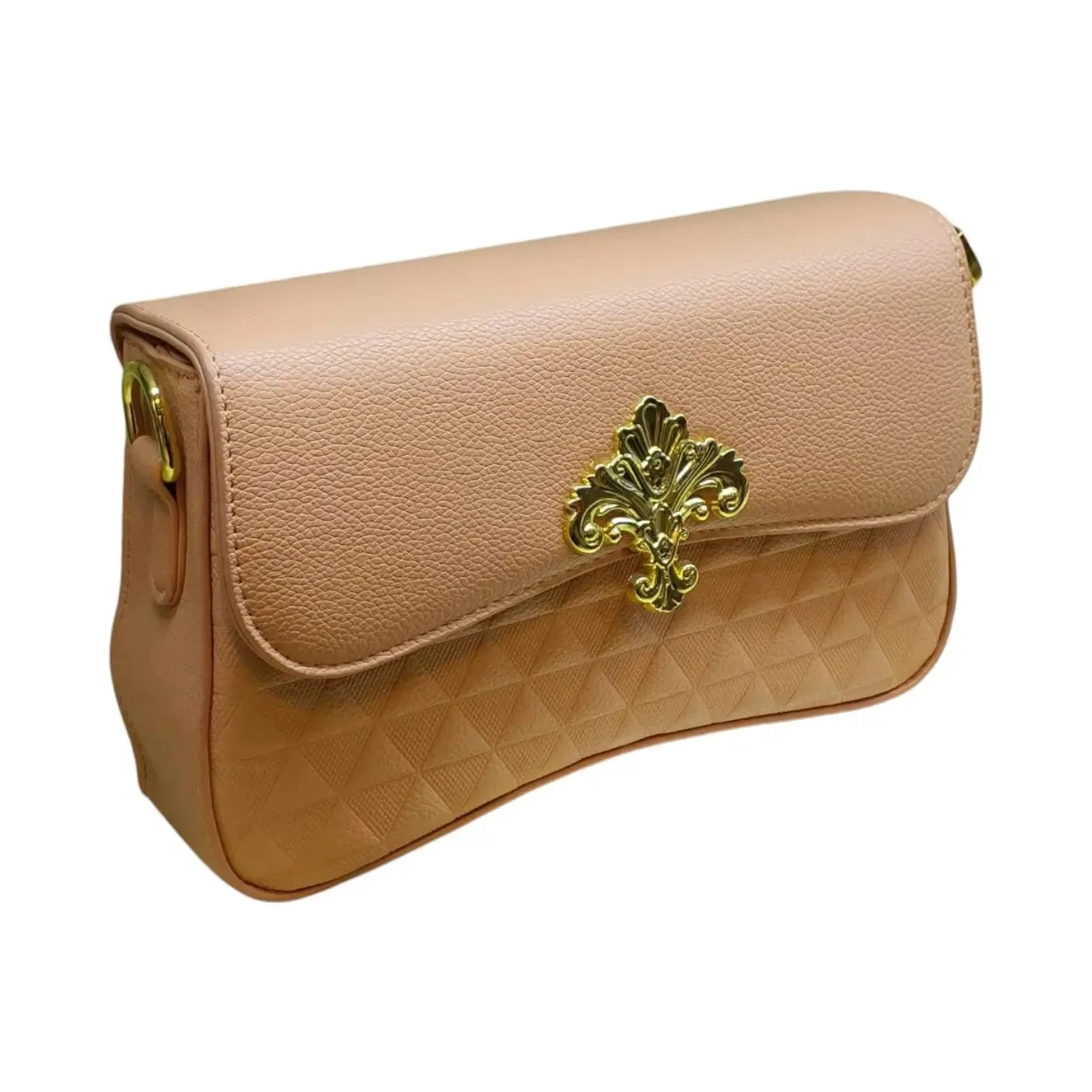 Small Leather Crossbody Bag with Gold Detailing