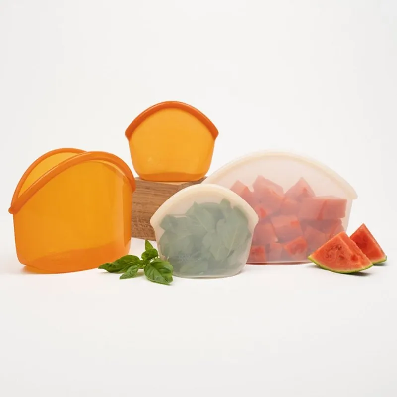 Small Reusable Silicone Food Storage Bag - Amber