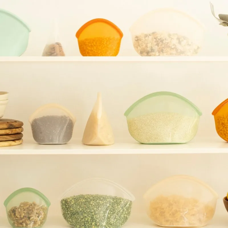 Small Reusable Silicone Food Storage Bag - Amber