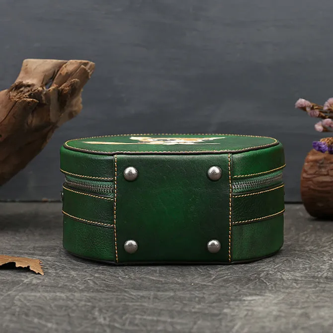 Small Womens Squirrel Pattern Round Leather Bag Shoulder Handbags For Women