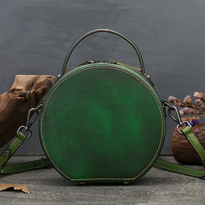 Small Womens Squirrel Pattern Round Leather Bag Shoulder Handbags For Women