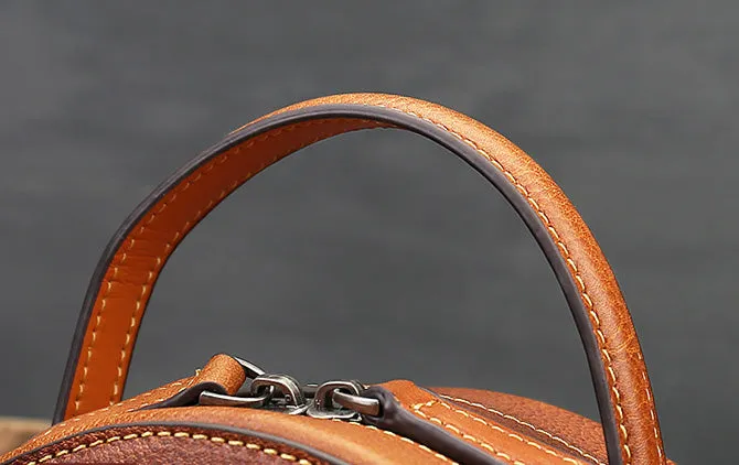 Small Womens Squirrel Pattern Round Leather Bag Shoulder Handbags For Women