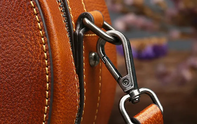 Small Womens Squirrel Pattern Round Leather Bag Shoulder Handbags For Women
