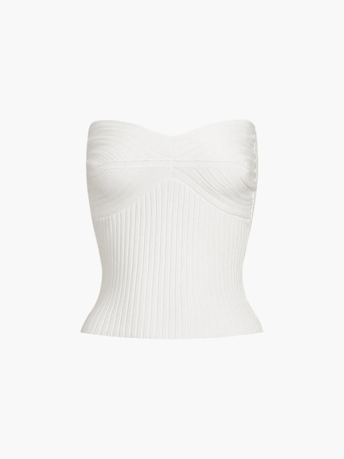 Solid Ribbed Graceful Tube Top