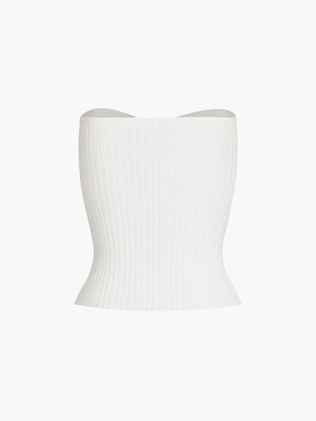 Solid Ribbed Graceful Tube Top
