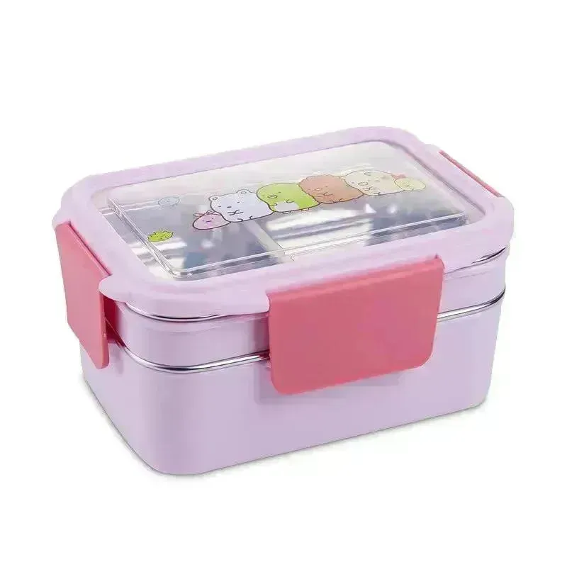 Stainless steel lunch box double lunch box